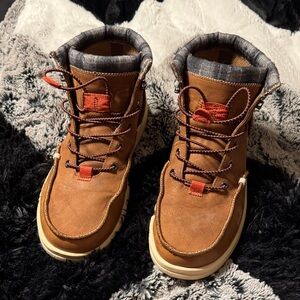 Hey Dude Bradley Brown and Cream Boots size 10